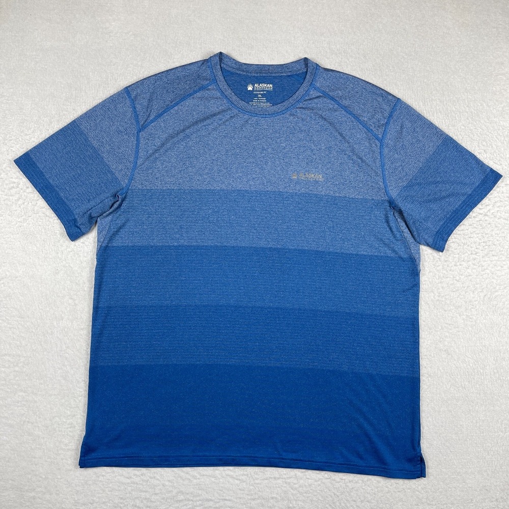 Alaskan Hardgear T Shirt Mens XL‎ Blue Gradient Performance Gorpcore Hiking Top